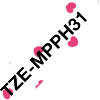 Brother TZE-MPPH31 marķēšanas lenta Melns uz rozā fona