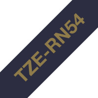Brother TZE-RN54 marķēšanas lenta Zelta krāsā uz tumši zila fona