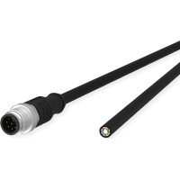 Metz Connect Sensor-/Aktorltg., M12-ST A-kodiert, gerade-freies Ende, ungeschirmt, 8polig, PUR, schwarz, 1 m