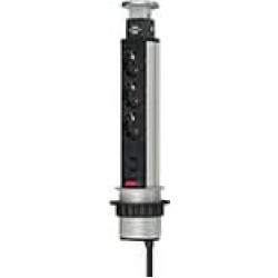 Brennenstuhl Steckdosenleiste Tower Brennenstuhl 3fach 2m versenkbar USB