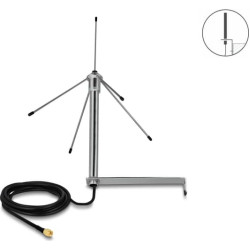 Delock 433 MHz Antenna SMA plug 3 dBi omnidirectional fixed with connection cable RG-58 C/U 3 m wall mounting outdoor silver