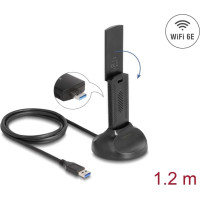 Delock Wi-Fi 6E Dual Band WLAN USB Adapter AX5400 (2 x 2402 + 574 Mbps)