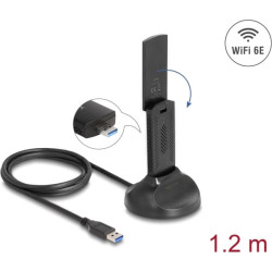 Delock Wi-Fi 6E Dual Band WLAN USB Adapter AX5400 (2 x 2402 + 574 Mbps)