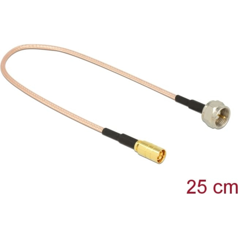 Delock Antenna Cable F plug to SMB plug RG-316 25 cm