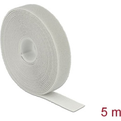 Delock Hook-and-loop tape on roll L 5 m x W 20 mm grey