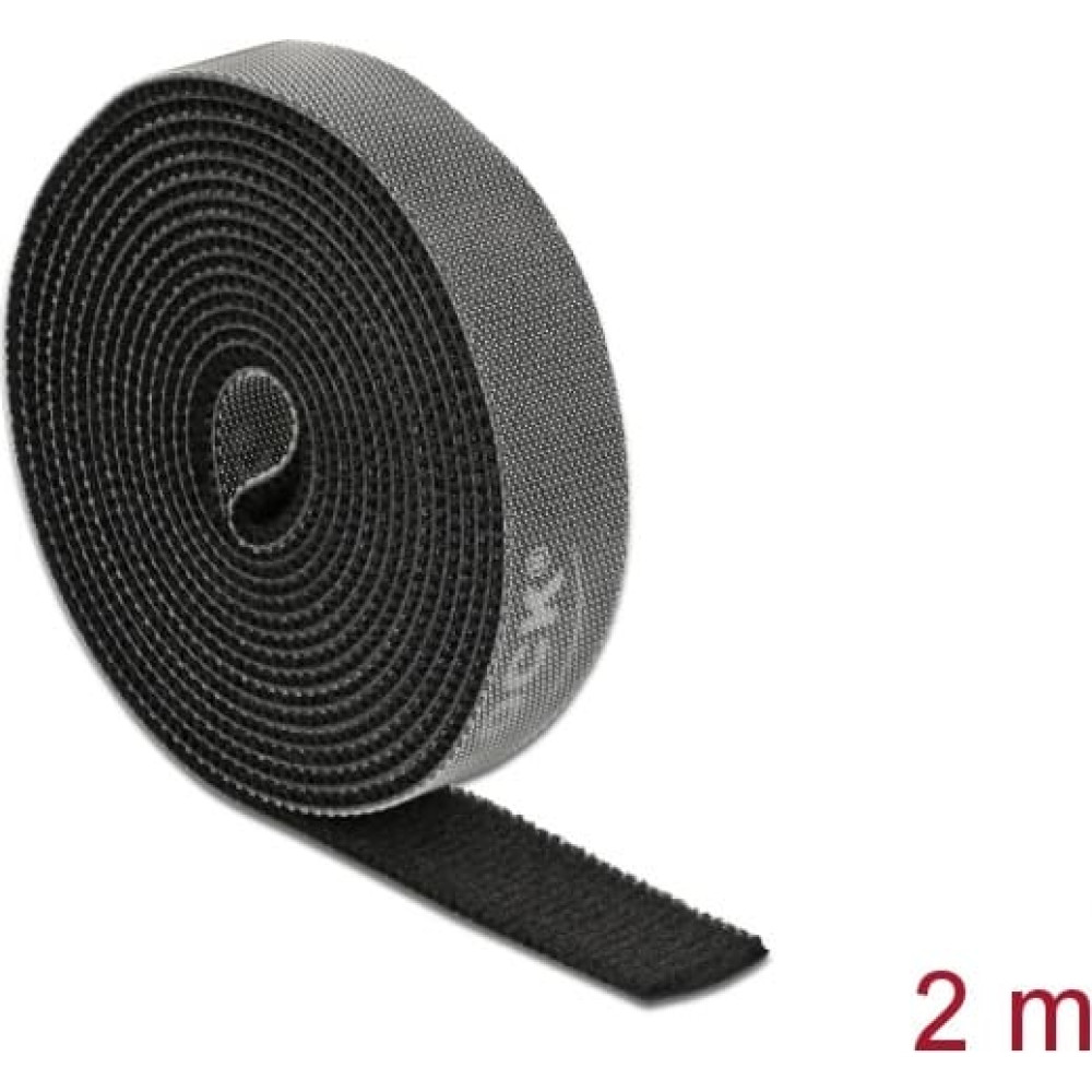 Delock Hook-and-loop tape on roll L 2 m x W 15 mm black