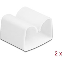 Delock Cable holder clip 2 pieces white