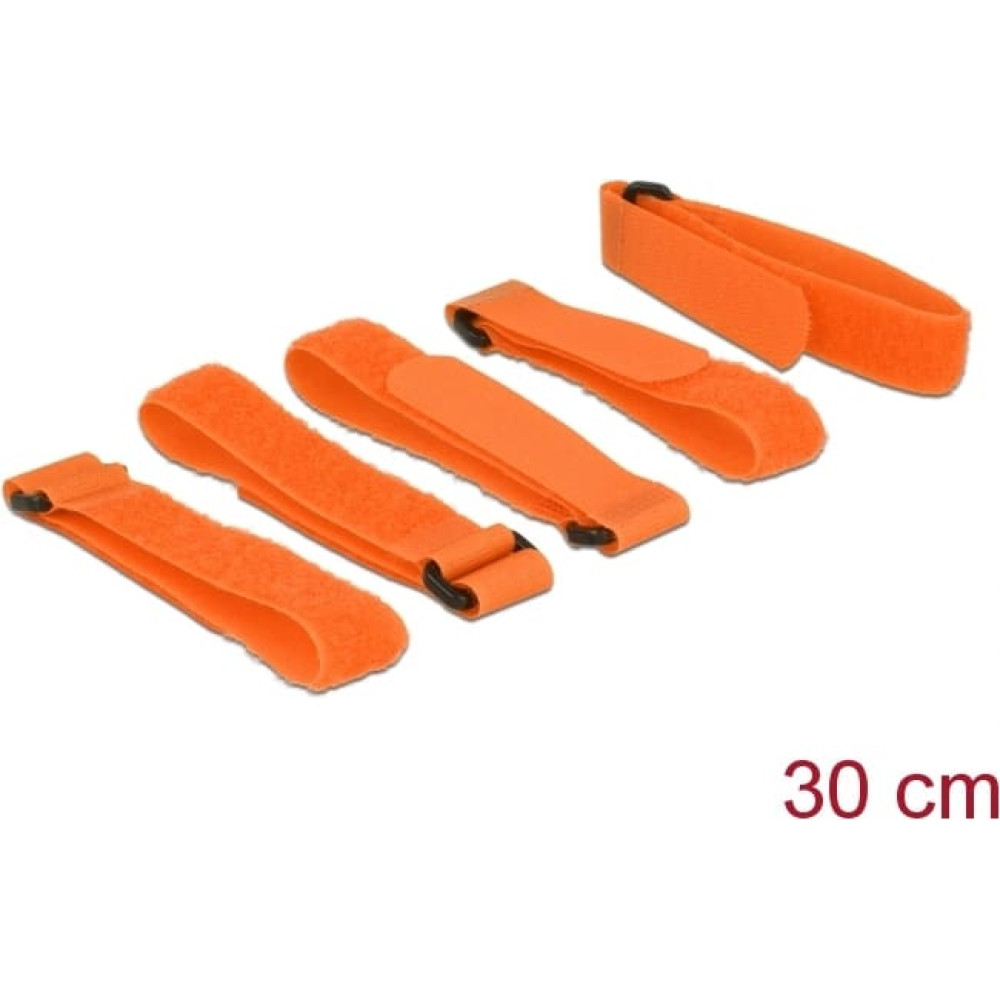 Delock Hook-and-loop fasteners L 300 mm x W 20 mm 5 pieces with loop orange