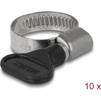 Delock Butterfly Hose Clamp 16 - 25 mm 10 pieces black