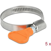 Delock Butterfly Hose Clamp stainless steel 400 SS 30 - 45 mm 5 pieces orange