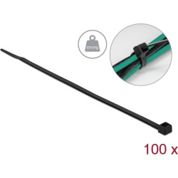 Delock Cable tie with high tensile strength L 300 x W 4.8 mm black 100 pieces