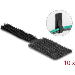 Delock Mini Hook-and-Loop Cable Holder L 90 mm x W 24 mm self-adhesive 10 pieces black