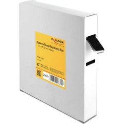 Delock Hook-and-loop tape on roll L 10 m x W 20 mm in box black