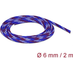 Delock Braided Sleeve stretchable 2 m x 6 mm blue-red-white