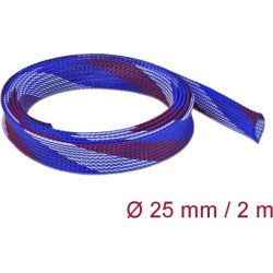 Delock Braided Sleeve stretchable 2 m x 25 mm blue-red-white