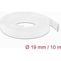 Delock Braided Sleeve stretchable 10 m x 19 mm white