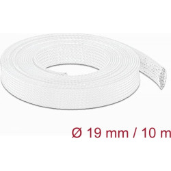 Delock Braided Sleeve stretchable 10 m x 19 mm white