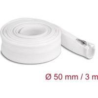 Delock Braided Sleeve with zip fastener heat-resistant 3 m x 50 mm white
