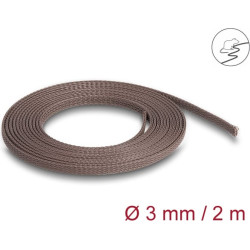 Delock Braided Sleeve rodent resistant stretchable 2 m x 3 mm brown