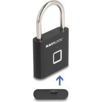 Navilock Padlock with fingerprint 75 x 45 x 13 mm black