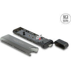 Delock External USB Type-C™ Combo Enclosure for M.2 NVMe PCIe or SATA SSD - tool free