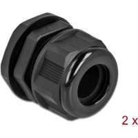 Delock Cable Gland PG21 for round cable black 2 pieces