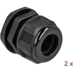 Delock Cable Gland PG21 for round cable black 2 pieces