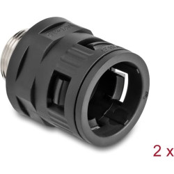 Delock Conduit Fitting with brass external thread M25 black 2 pieces