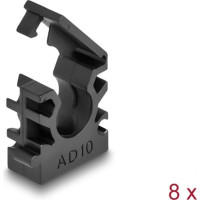 Delock Cable sleeve holder with locking clip 10 mm 8 pieces black
