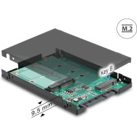 Delock 2.5″ Converter SATA 22 pin > 1 x M.2 key B + 1 x mSATA - 9.5 mm
