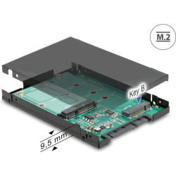 Delock 2.5″ Converter SATA 22 pin > 1 x M.2 key B + 1 x mSATA - 9.5 mm