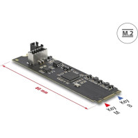 Delock Converter M.2 Key B+M male to 1 x internal USB 10 Gbps Type-E Key A 20 pin female