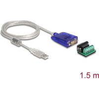 Delock Adapter USB Type-A to Serial RS-422/485 DB9 with surge protection 600 W and extended temperature range