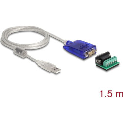 Delock Adapter USB Type-A to Serial RS-422/485 DB9 with surge protection 600 W and extended temperature range