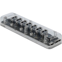 Delock External USB 3.0 Hub with 7 Ports transparent