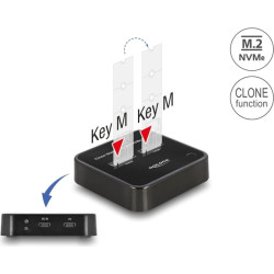 Delock M.2 Docking Station for 2 x M.2 NVMe PCIe SSD with Clone function