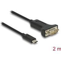 Delock Adapter USB Type-C™ to 1 x Serial RS-232 D-Sub 9 pin male with nuts 2 m