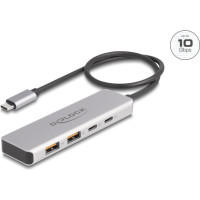 Delock USB 10 Gbps USB Type-C™ Hub with 2 x USB Type-A and 2 x USB Type-C™ with 35 cm connection cable
