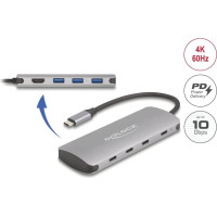 Delock 7 Port USB 10 Gbps Hub and 4K HDMI output with USB Type-C™ connection and PD 3.0 90 Watt
