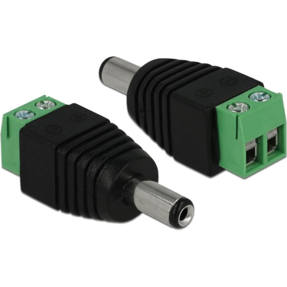 Delock Adapter DC 5.5 x 2.1 mm male > Terminal Block 2 pin