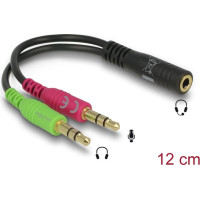 Delock Adapteris Stereo jack F 3.5mm 4pin > 2 x Stereo jack M 3.5mm