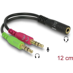 Delock Adapteris Stereo jack F 3.5mm 4pin > 2 x Stereo jack M 3.5mm