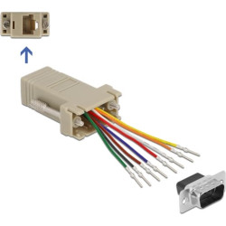 Delock Adapter Sub-D 9 Pin male  RJ45 female assembly kit