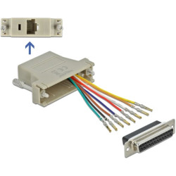 Delock D-Sub 25 pin female to RJ45 female Assembly Kit grey