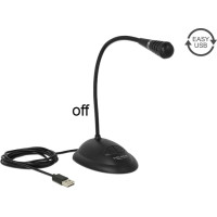 Delock USB Gooseneck Microphone with base and mute + on / off button