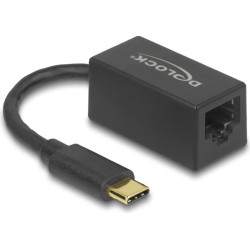 Delock Adapter SuperSpeed USB (USB 3.2 Gen 1) with USB Type-C™ male > Gigabit LAN 10/100/1000 Mbps compact black