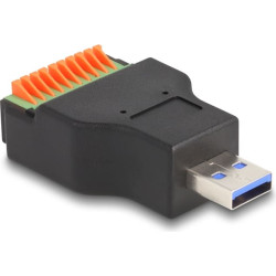 Delock USB 3.2 Gen 1 Type-A male to Terminal Block Adapter with push button