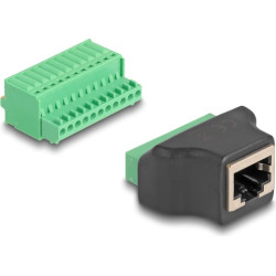 Delock RJ50 female to Terminal Block Adapter with push-button