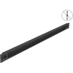 Delock 19″ Cable Management Brush Strip tool free 1U black
