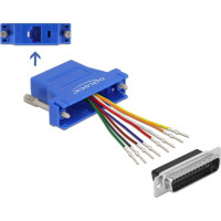 Delock Adapter D-Sub 25 pin male to RJ45 female Assembly Kit blue